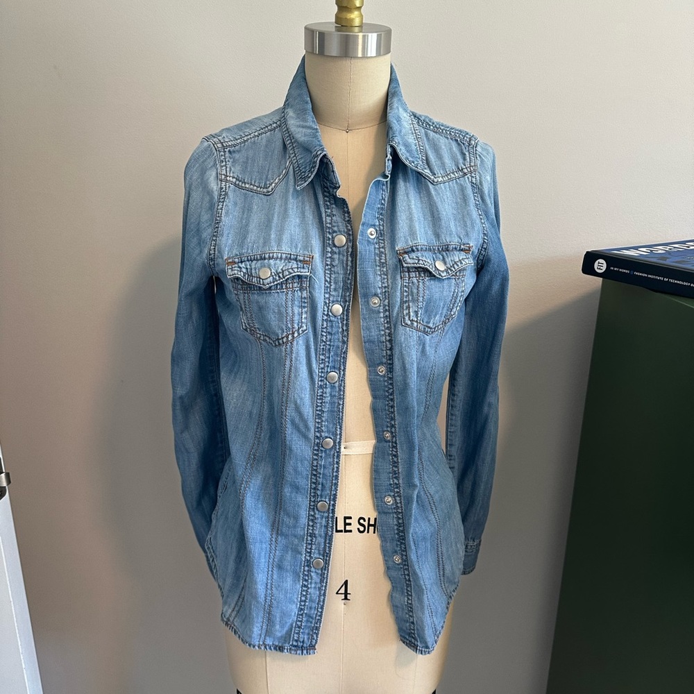 Life in Progress Blue Button Down Shirt